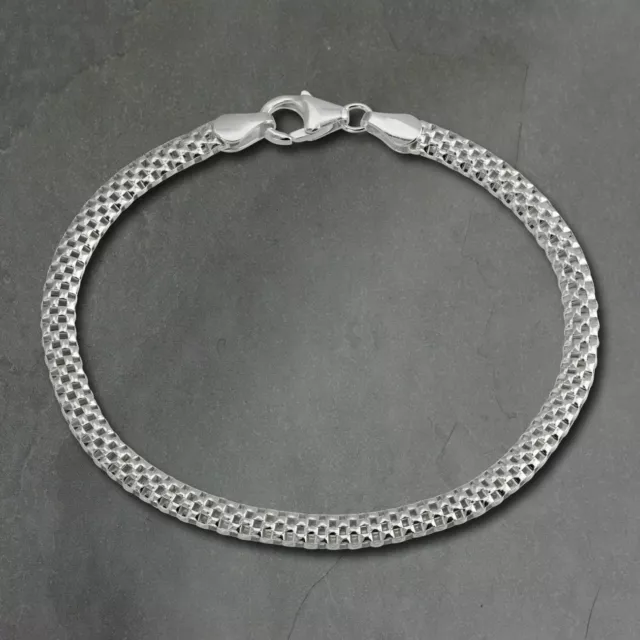 Silberdream 19cm Bracelet Tresse Poli 925 Argent Femmes Bijoux SDA2349J