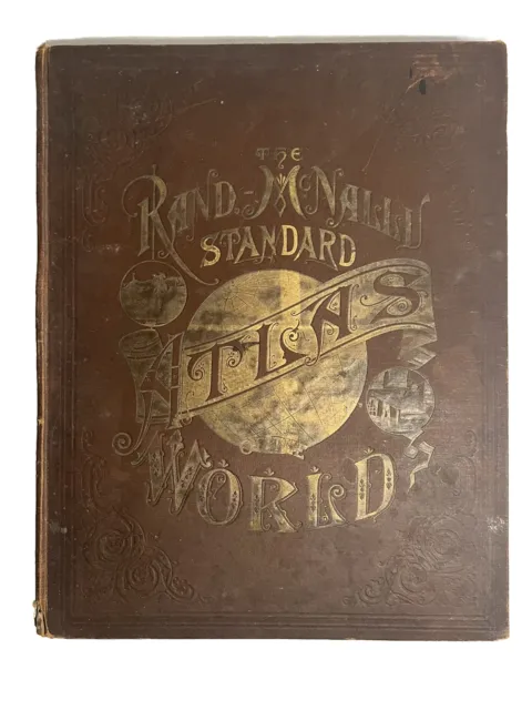 Original 1889 Rand McNally STANDARD ATLAS OF THE WORLD Presidential Engravings