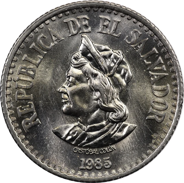 El Salvador - 1 Colon - 1985 - AUnc - Christopher Columbus
