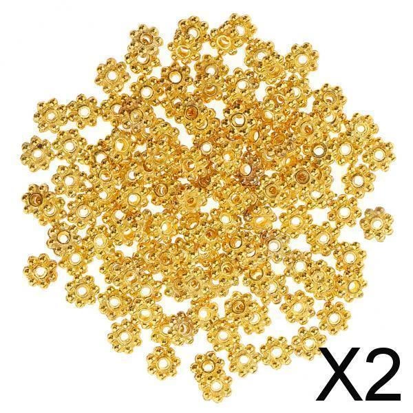 2x 100 Stück DIY Perlen in Schneeflockenform für Kunsthandwerk, Schmuck