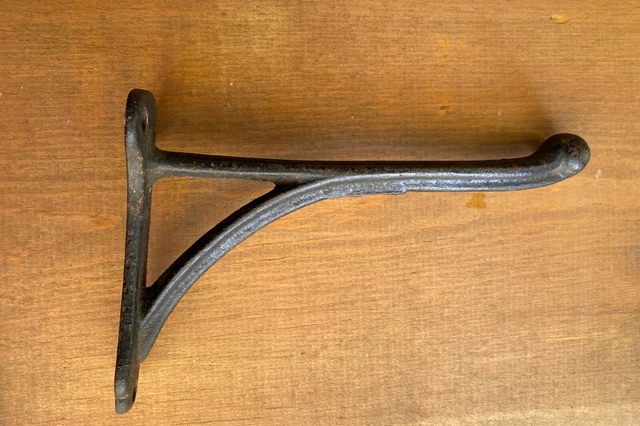 Antique Cast Iron Harness Hook 7 1/2" Bridle Tack Bracket Heavy Barn Hanger 7