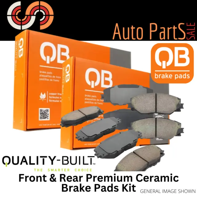 QB Ceramic Front Rear Brake Pads for Pontiac, Toyota Corolla, Matrix, Vibe