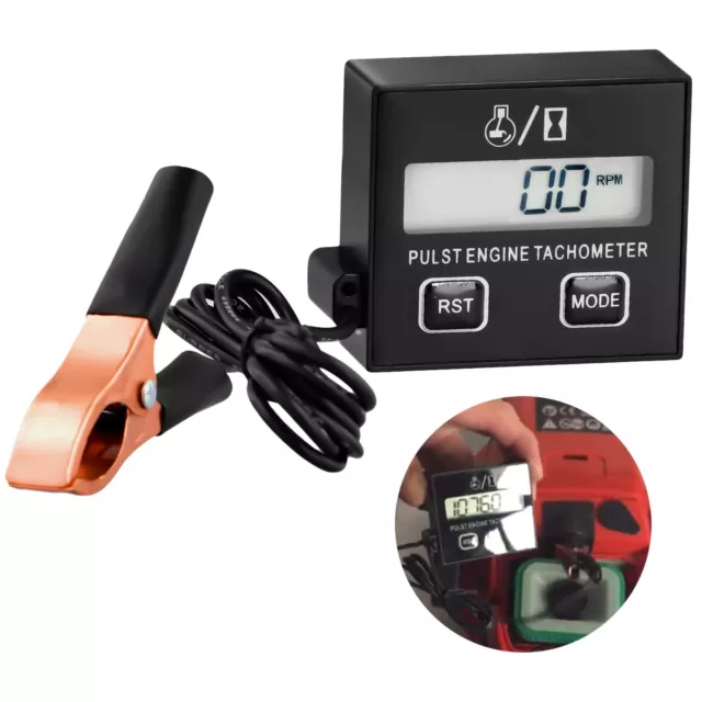 Small Engine Tachometer Hour Meter 30000RPM Digital Chainsaw Tachometer Tach ...