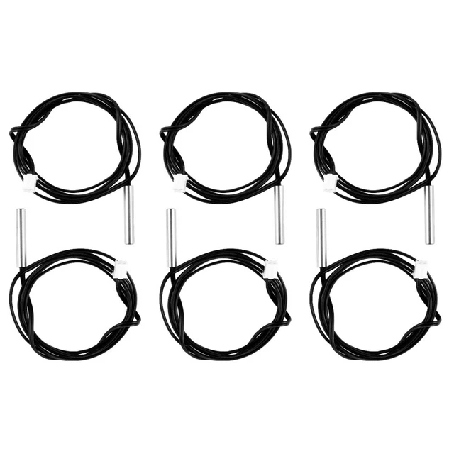 6 Pcs Probe Stainless Steel Food Temperature Sensor Cables Electrical