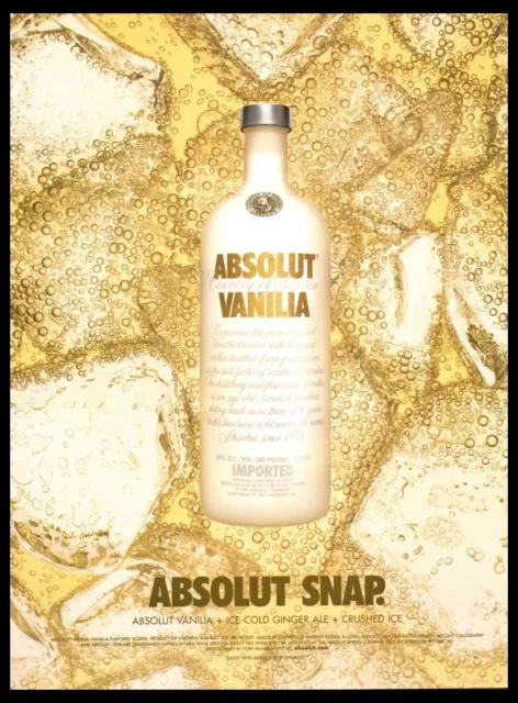 2003 Absolut Snap Vodka Bottle art-Vintage print ad /mini poster-Vanilla Vanilia