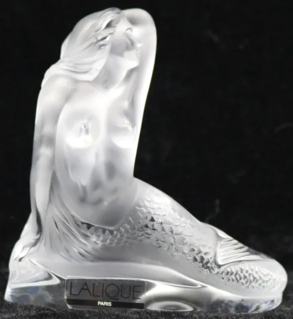 BEAUTIFUL Scarce LALIQUE Crystal France MERMAID Art Glass Sculpture Paperweight