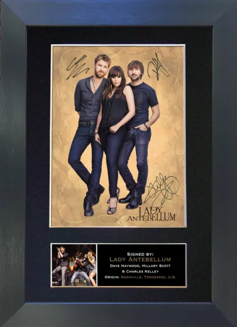 LADY ANTEBELLUM Signed Mounted Reproduction Autograph Photo Prints A4 261