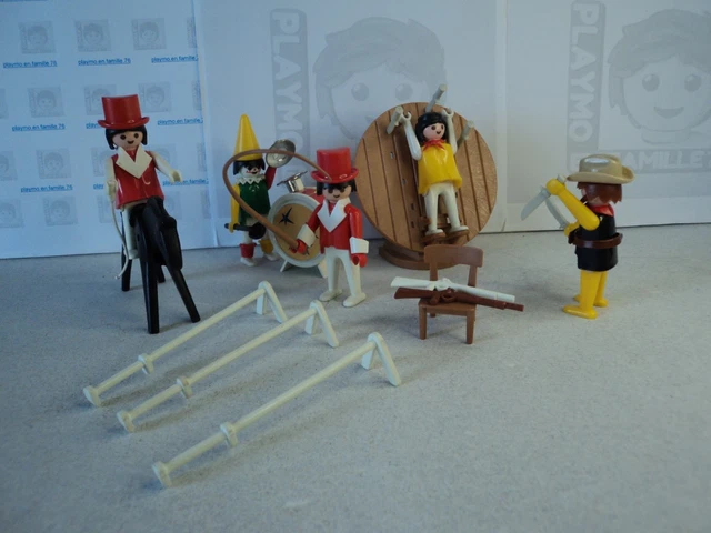 PLAYMOBIL LOT 3730/CIRQUE TENTE CHEVAUX DRESSAGE PLUMES VINTAGE