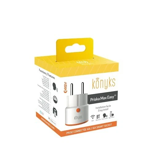 Prises connectées Konyks Priska Max Easy EU - WiFi + BT, 16A, 3680W, compteur...