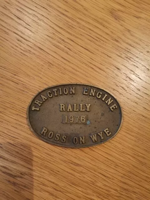 Steam Rally Brass Plaque Ross On Wye 1976