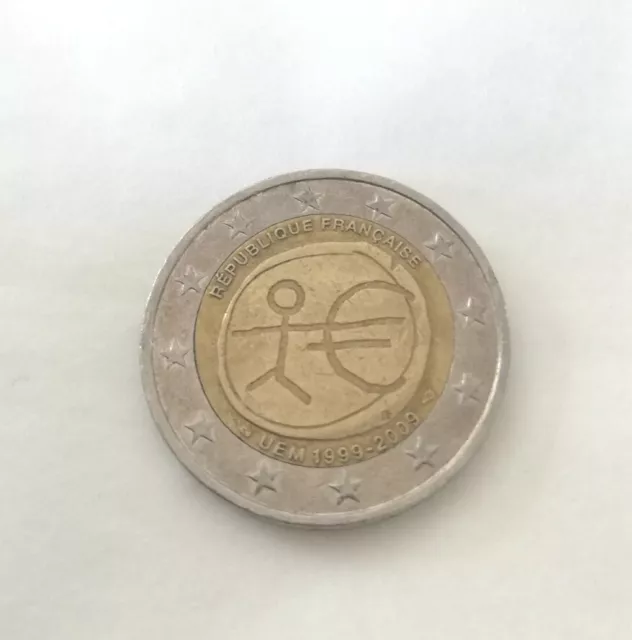 Piece très rare 2 euros - Commémorative République française - UEM 1999-2009