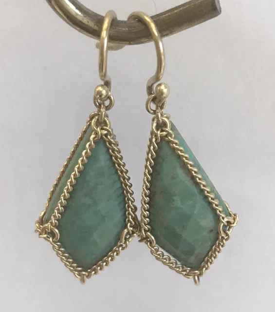 Anthony Nak Turquoise 18k Gold Chain Earrings Anthony Nak Turquoise 18k Gold Chain Earrings