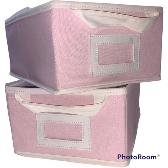 Pottery Barn Kids - Pink Storage Bins, Set of 2, Approx 13.5" x 9" x 5.5" Pottery Barn Kids - Pink Storage Bins, Set of 2, Approx 13.5" x 9" x 5.5"