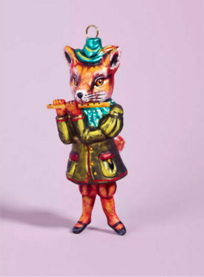 NEW Anthropologie Nathalie Lete Flute Fox Ornament