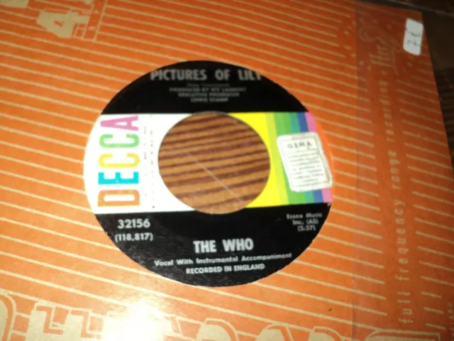 THE WHO / PICTURES OF LILY - DOCTOR DOCTOR (1967) 7"  jukebox USA !!