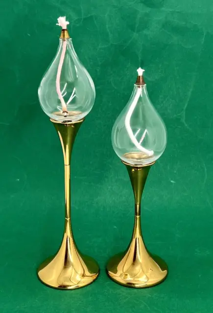 2 x Messing Öllampe “Clear Drops“ von Freddie Andersen - Vintage
