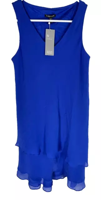 Eileen Fisher Women's Silk Georgette Layered Shift Dress Sleeveless Size XS