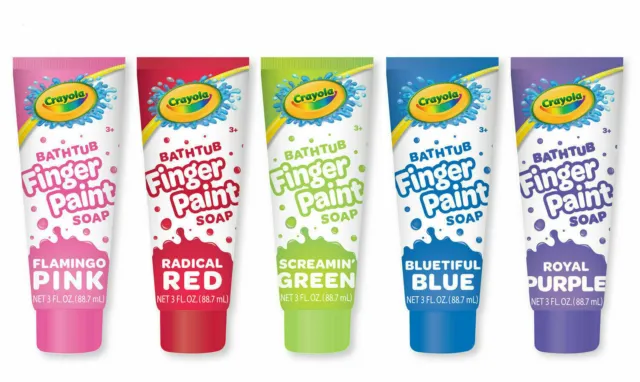 Crayola Kids Bathtub Finger Paint Soap Set of 5 - Pink, Red, Blue