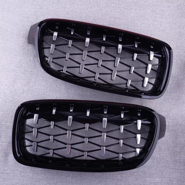 2x Vorne Nieren Grill Kühlergrill Gitter passt für BMW 3er F30 F31 2012-2017 Neu