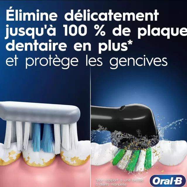 Oral-B Pro 3000 Cross Action Brosse à Dents Électrique Rechargeable 2 Brossettes 2