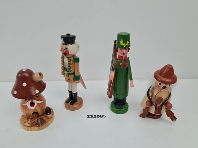 Konvolut Räuchermänner Jäger Pilz Nussknacker Figur Miniatur Volkskunst #232685