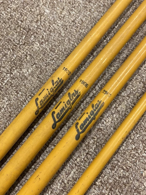 Lot of 4 Vintage Lamiglas Honey Yellow Fishing Rod Blanks Fly Casting Fiberglass