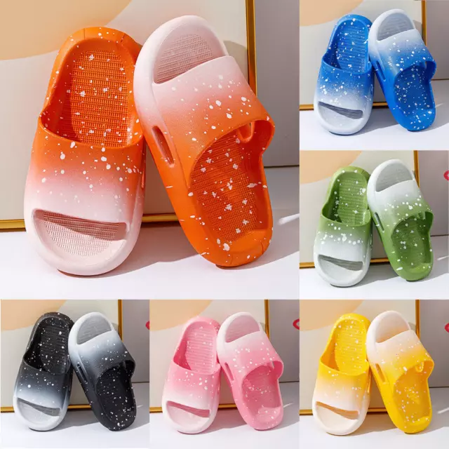 Kids Girls Boys Sliders Slippers Summer Soft Beach Shower Household Shoes