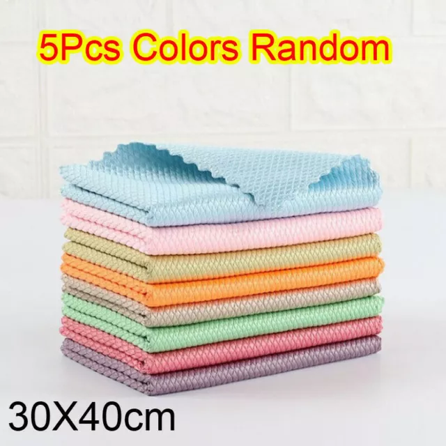5 PCS NanoScale Streak-Free Miracle Cleaning Cloths Kitchen Rag Reusable Tool 9