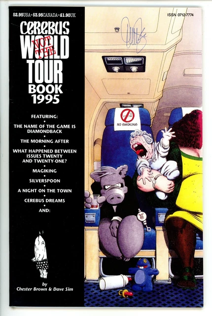 Cerebus World Tour Book #1 Aardvark-Vanaheim VF Signed Dave Sim (1995)