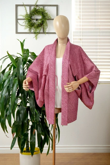 Dear Vanilla Japanese Silk Haori Jacket Women's Kimono Authentic Vintage Mint