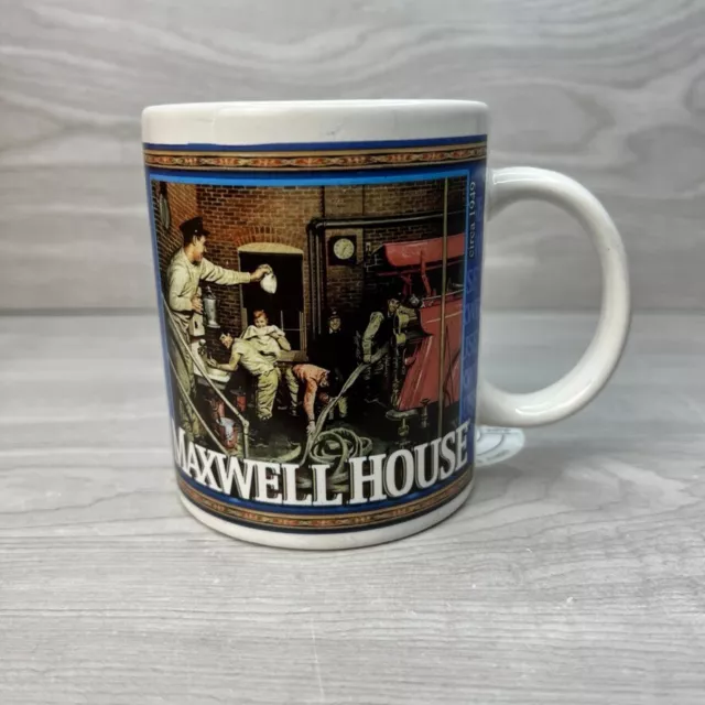 Vintage Maxwell House Coffee Mug 8 oz CIRCA 1949 & 1951 Firehouse Used No Cracks