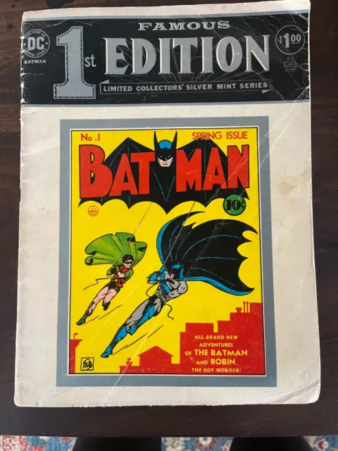 BATMAN FAMOUS 1ST EDITION: LIMITED COLLECTORS SILVER MINT SERIES 1975 F-5Jan.