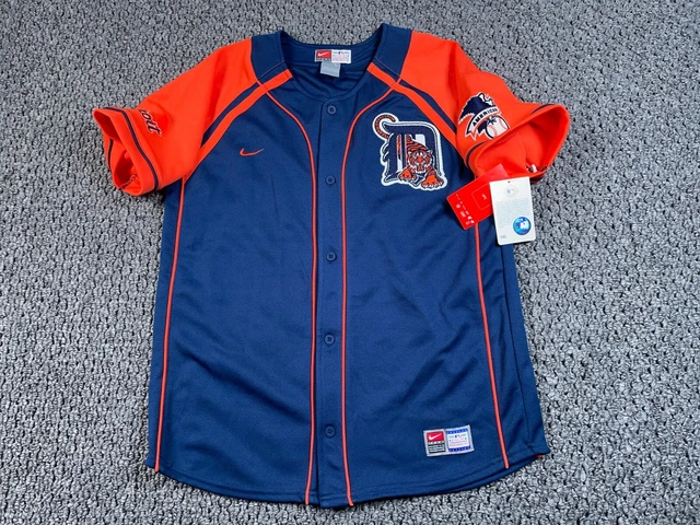 Unworn Nike Team Detroit Tigers Jersey Youth Large Blue Orange Embroidered Unworn Nike Team Detroit Tigers Jersey Youth Large Blue Orange Embroidered