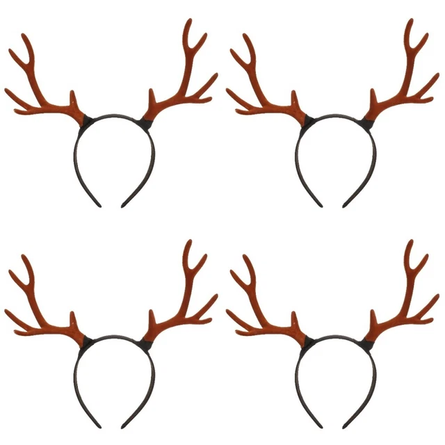 4x diadema de Navidad fiesta de Navidad tocados vacaciones reno diadema