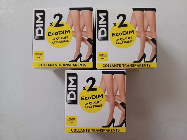 Lot De 2 Collants DIM Voilissime - Taille 3, Couleur Noire - Neuf Avec étiquettes - Transparent