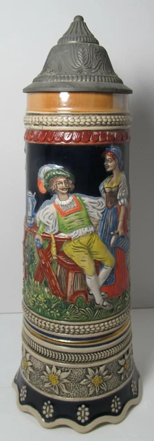 Gerz German Beer Stein Keinen Tropfen Imbecher Mehr - Music Box Not Work, Vtg.