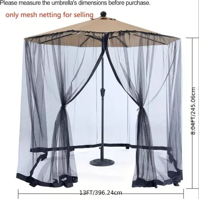 Outdoor Garden Patio Umbrella Magnetic Parasol Mesh Net Screen Cover Mosquito