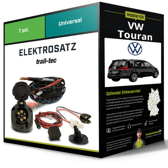 Elektrosatz 7-pol universell für VW Touran 09.2012-06.2015 NEU
