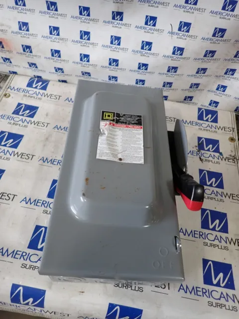 Square D H362 60 amp 600 volt Fusible Indoor 3 Phase Disconnect