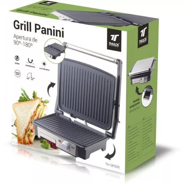 Sandwichera Grill Panini asador electrico 2000W antiadherente 3