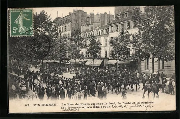 CPA Vincennes, La Rue de Paris 1908