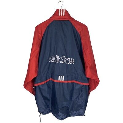 Vintage Adidas 00 Spellout Red Waterproof Hooded Jacket Mens Size Xl