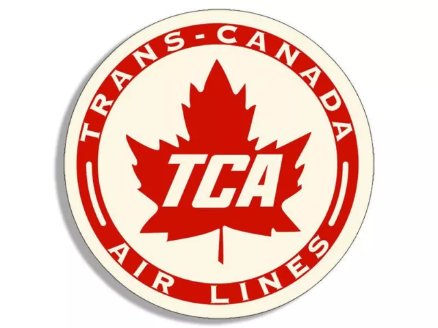 4" trans canada airlines tca red maple leaf  car bumper decal usa made
