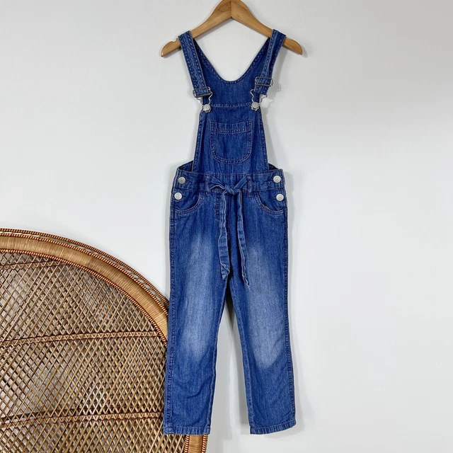 H&T Overall One Piece Size 3 Girls Child Blue Jean Denim Jumpsuit