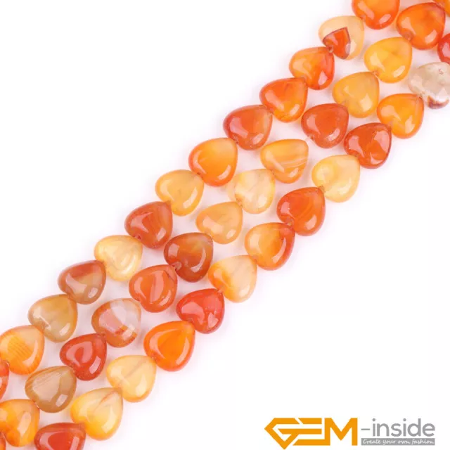 10mm Natural Assorted Heart Shape Gemstone Loose Beads for Jewelry Making 15" YB