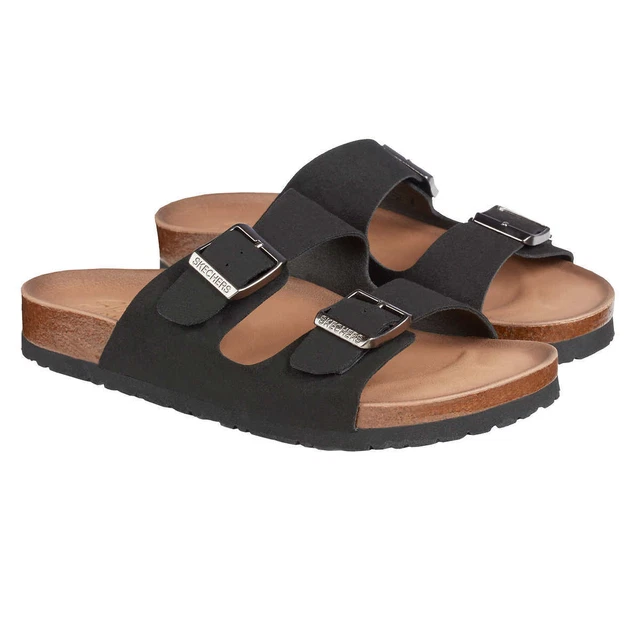 SKECHERS WOMEN S GRANOLA Cork Footbed Two Strap Sandal with with