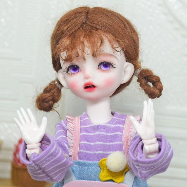 1/6 BJD Doll 30cm Mini Girl Doll + Wigs Eyes Shoes Clothes Full Set Kids Toys