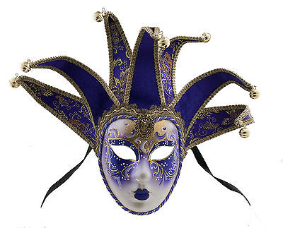 Mask from Venice Volto Jolly Purple And Golden 7 Spikes for Prom Costume 753 V46