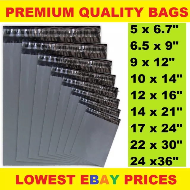 Grey Mailing Bags Strong Poly Postal Post Postage Self Seal Packaging Strong