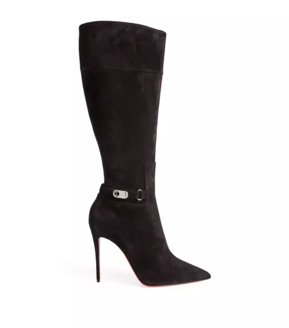 CHRISTIAN LOUBOUTIN MARMARA Botta 100 Calf Perle Boots Size 40